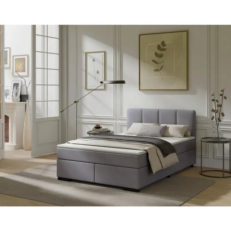 Boxspringbett 120/220 cm in Hellgrau