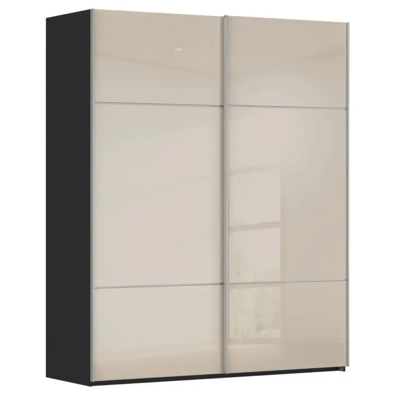 Schwebet&uuml;renschrank in Schwarz, Champagner