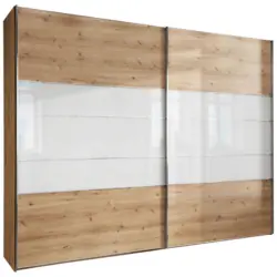 Schwebet&uuml;renschrank in Wei&szlig;, Eiche Bianco