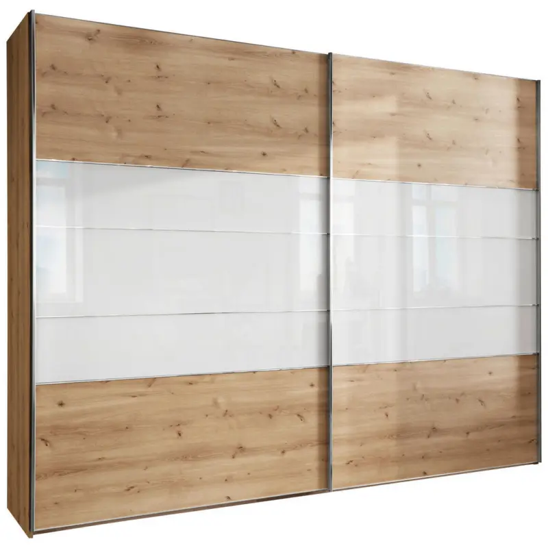 Schwebet&uuml;renschrank in Wei&szlig;, Eiche Bianco