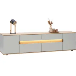 Lowboard Eichefarben, Hellgrau 225,6/54,2/48 cm