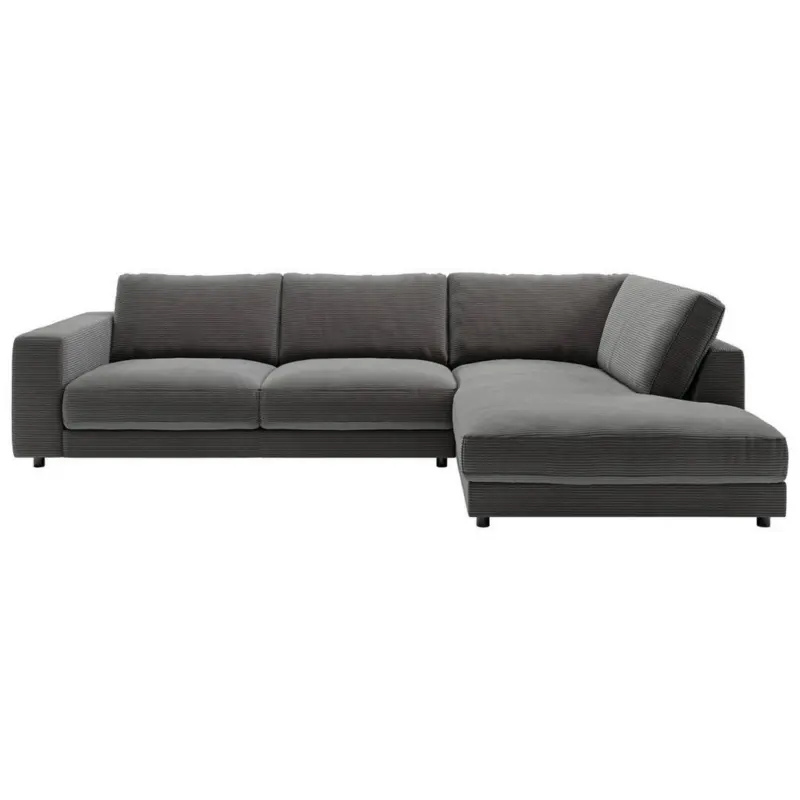 Ecksofa 979 in Cord Dunkelgrau 325/224 cm