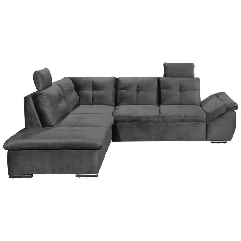 Ecksofa in Mikrovelours Grau