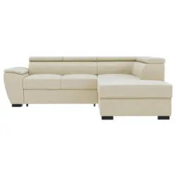 Ecksofa in Flachgewebe Beige