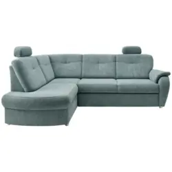 Eckschlafsofa in Chenille Mintgr&uuml;n