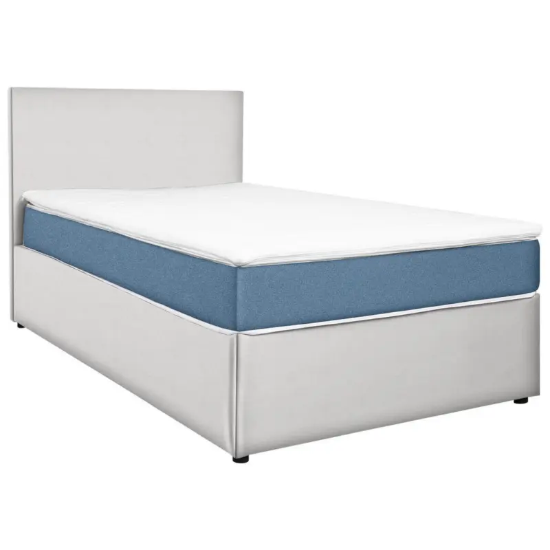 Boxbett 160/200 cm in Wei&szlig;, Hellblau