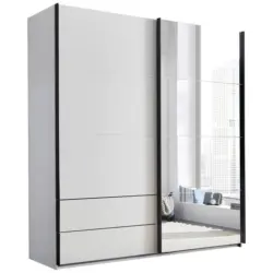 Schwebet&uuml;renschrank in Schwarz, Wei&szlig;