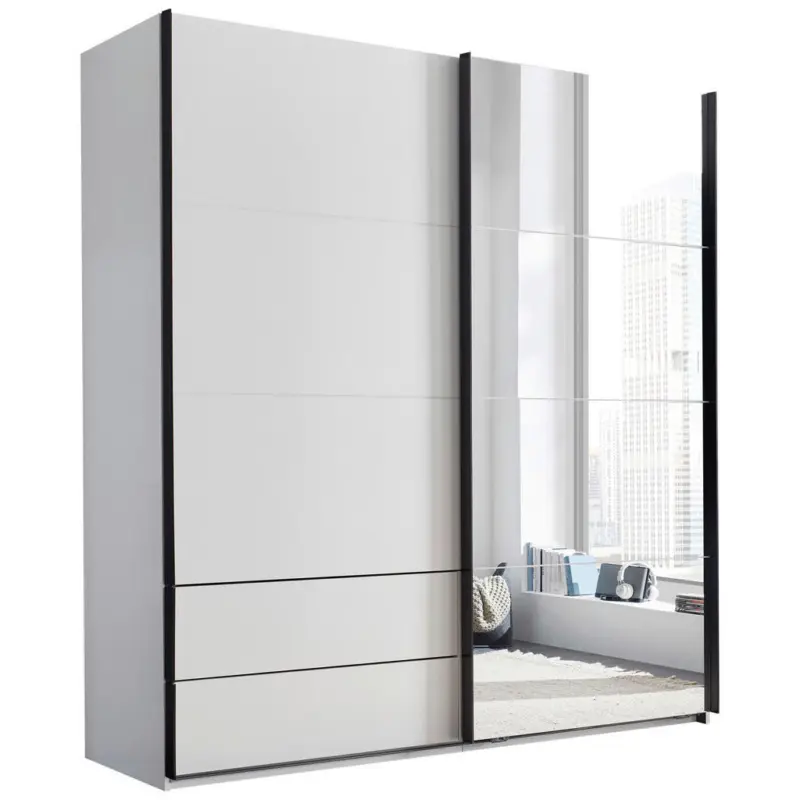 Schwebet&uuml;renschrank in Schwarz, Wei&szlig;