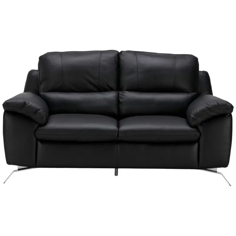 2,5-Sitzer in Kombination Echtleder/Lederlook Schwarz