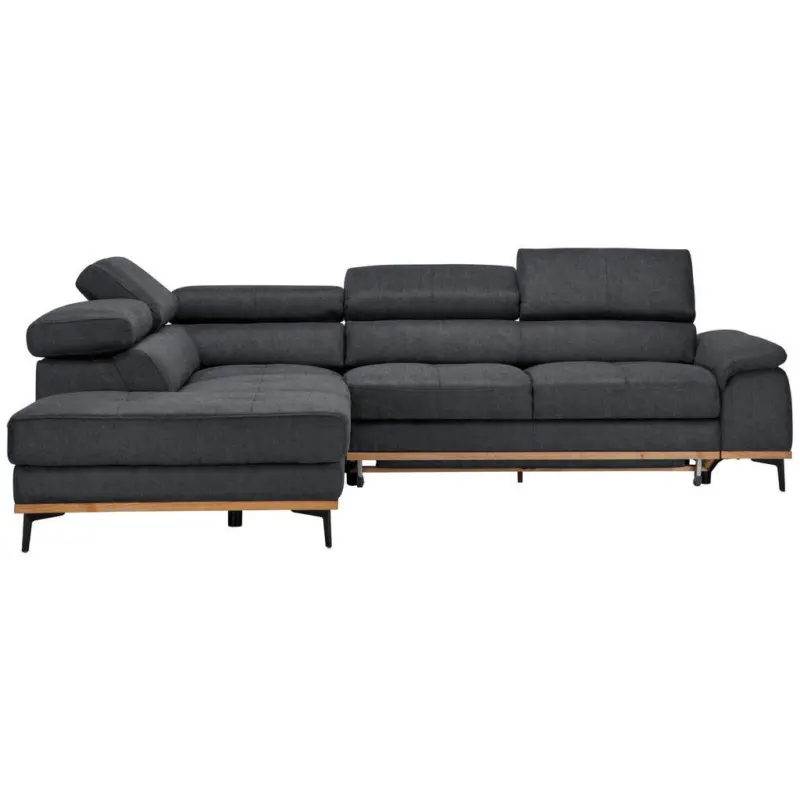 Ecksofa in Webstoff Dunkelgrau 226/282 cm