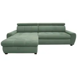 Ecksofa in Webstoff Gr&uuml;n 276/173 cm