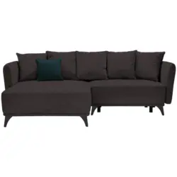Ecksofa in Chenille Braun 172/255 cm