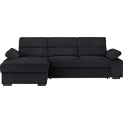 Ecksofa in Flachgewebe Anthrazit 166/258 cm