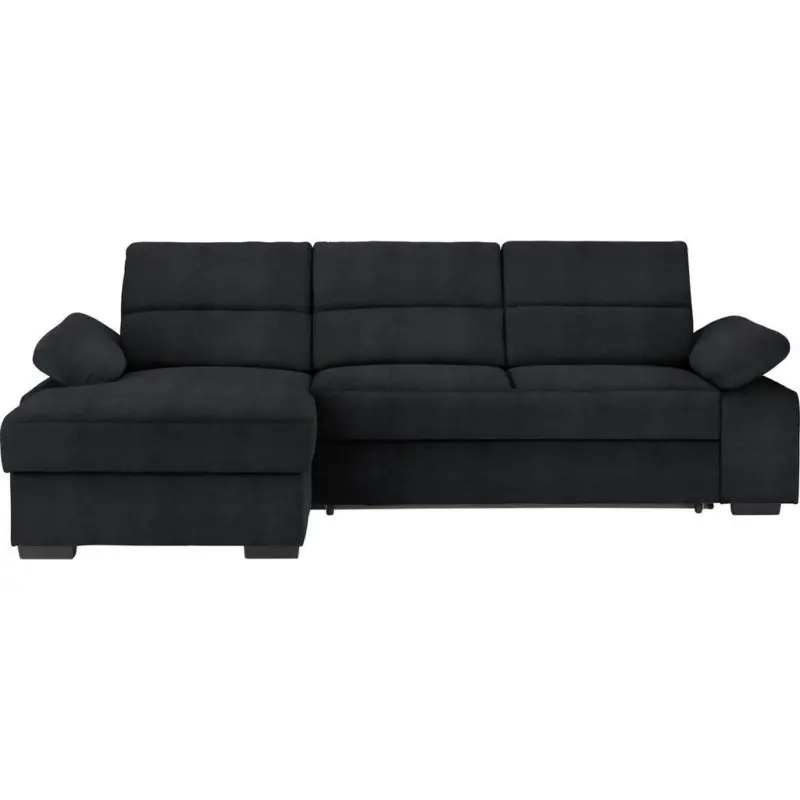 Ecksofa in Flachgewebe Anthrazit 166/258 cm
