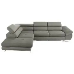 Ecksofa in Webstoff Grau 235/280 cm