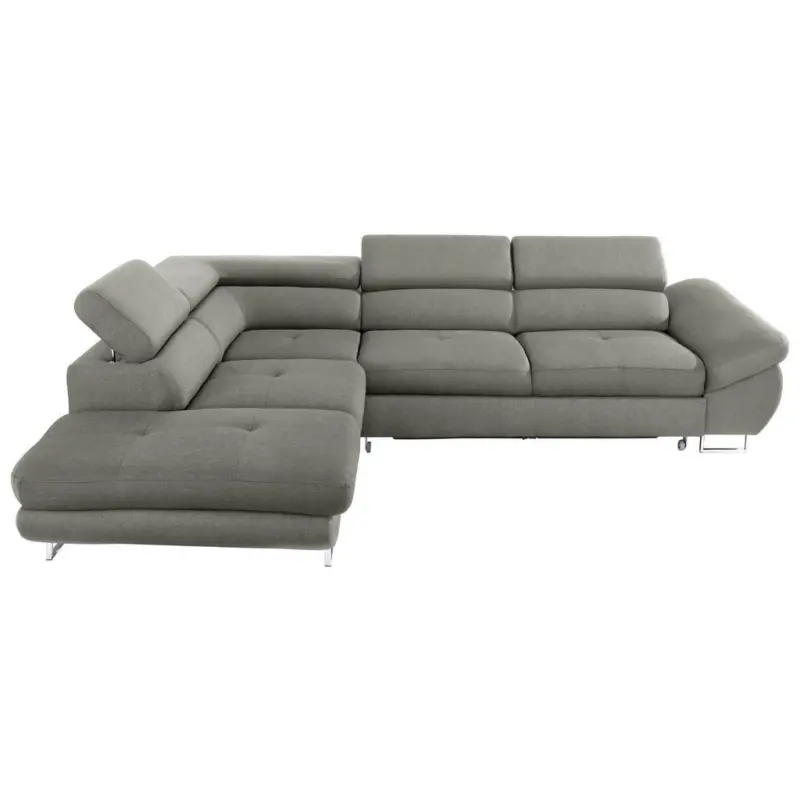 Ecksofa in Webstoff Grau 235/280 cm