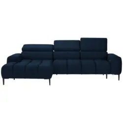 Ecksofa in Webstoff Dunkelblau 177/270 cm