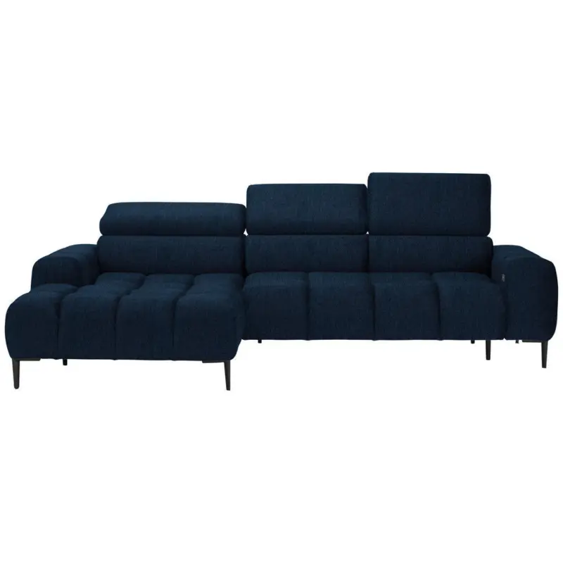Ecksofa in Webstoff Dunkelblau 177/270 cm