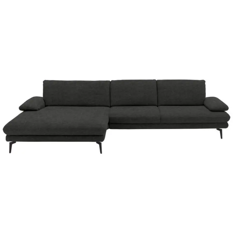 Ecksofa in Velours Anthrazit 180/310 cm