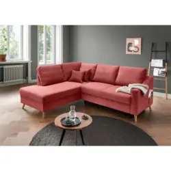 Ecksofa Valentina in Cord Koralle