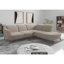 Ecksofa ZOE E in Mikrofaser Beige 300/267 cm