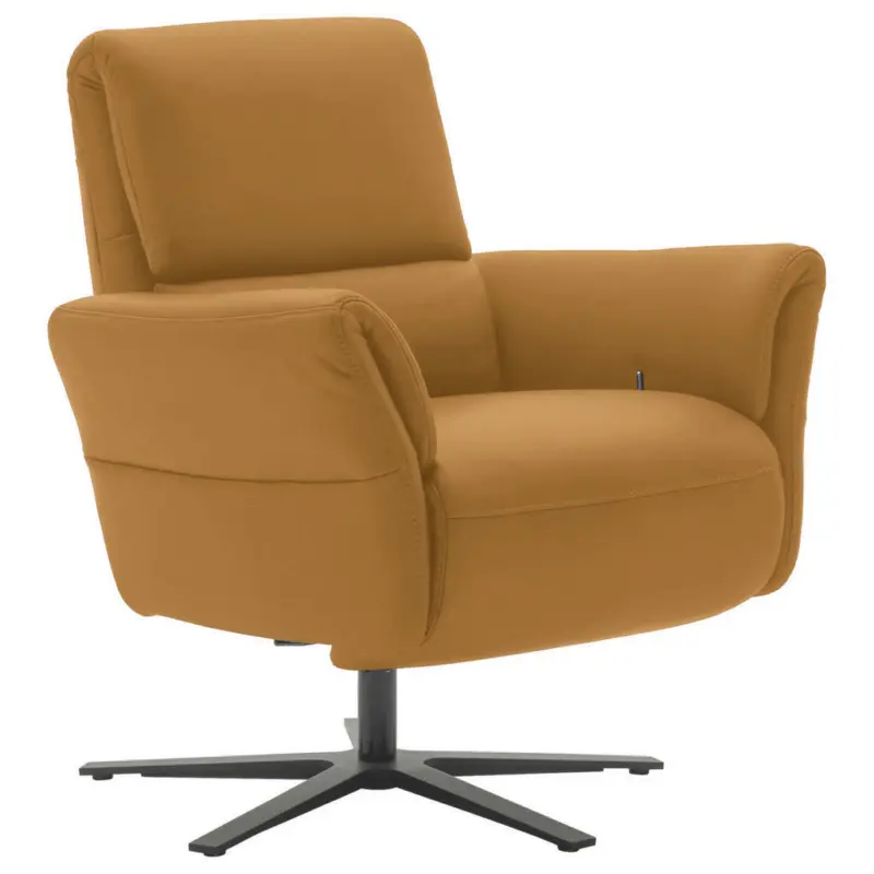 Relaxsessel in Leder Currygelb