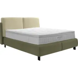 Boxspringbett 200/200 cm in Creme, Olivgr&uuml;n