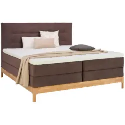 Boxspringbett 160/200 cm in Braun, Wildeiche