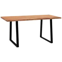 Schreibtisch 120/60/76 cm in Schwarz, Akaziefarben