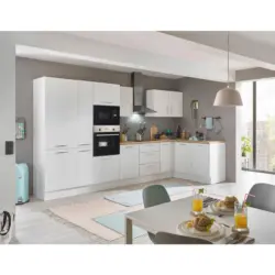 Eckk&uuml;che 360/165 cm in Wei&szlig;, Eiche Artisan