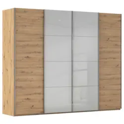 Schwebet&uuml;renschrank in Eiche Artisan, Seidengrau