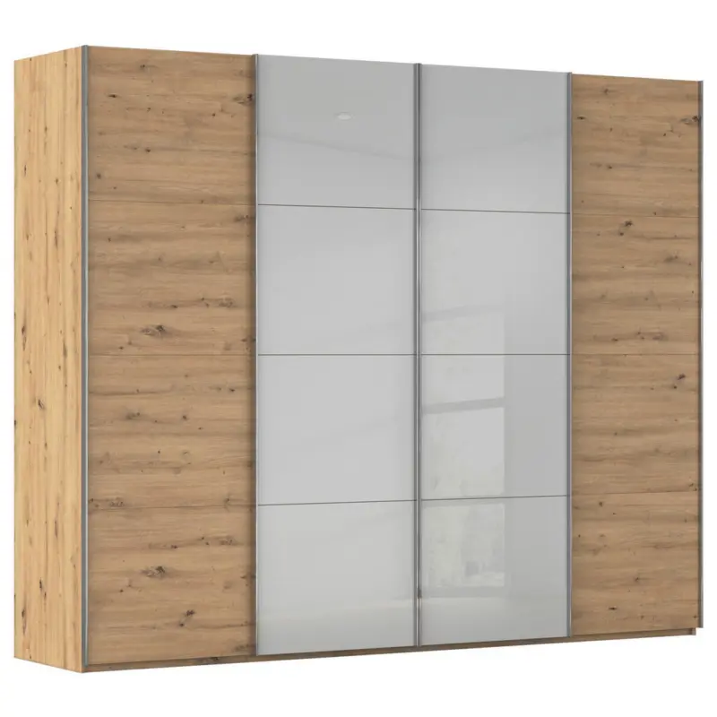 Schwebet&uuml;renschrank in Eiche Artisan, Seidengrau
