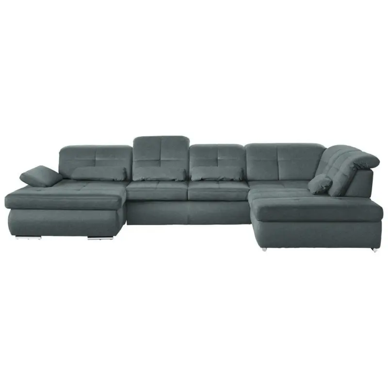 Wohnlandschaft in Mikrofaser Blaugrau