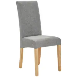 Stuhl in Holz, Textil Grau, Eichefarben