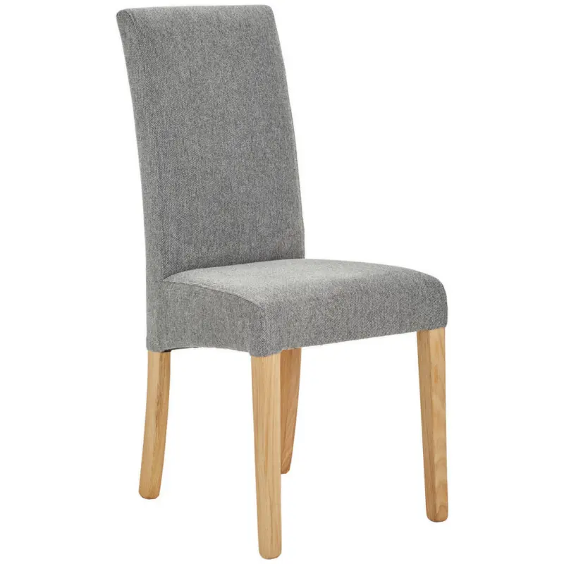 Stuhl in Holz, Textil Grau, Eichefarben