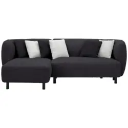 Ecksofa Uma in Chenille Graphitfarben 148/236 cm