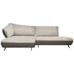 Ecksofa in Webstoff, Struktur Sandfarben, Beige 172/265 cm