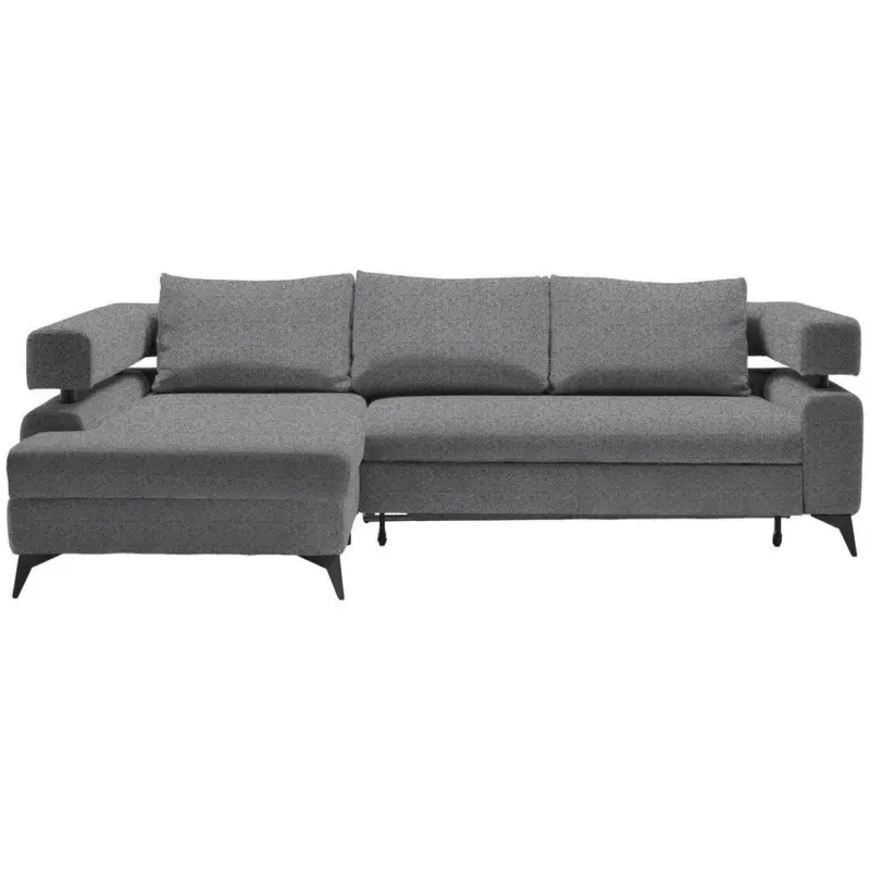 Ecksofa in Chenille Dunkelgrau