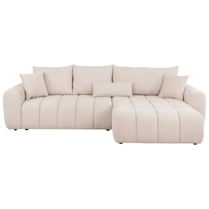 Ecksofa in Velours Creme 298/168 cm