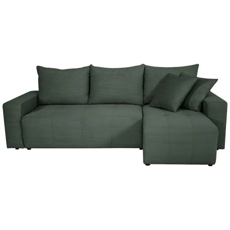 Ecksofa in Cord Waldgr&uuml;n