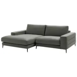 Ecksofa in Velours Grau 177/253 cm