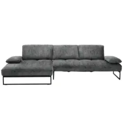 Ecksofa in Chenille Anthrazit 160/310 cm