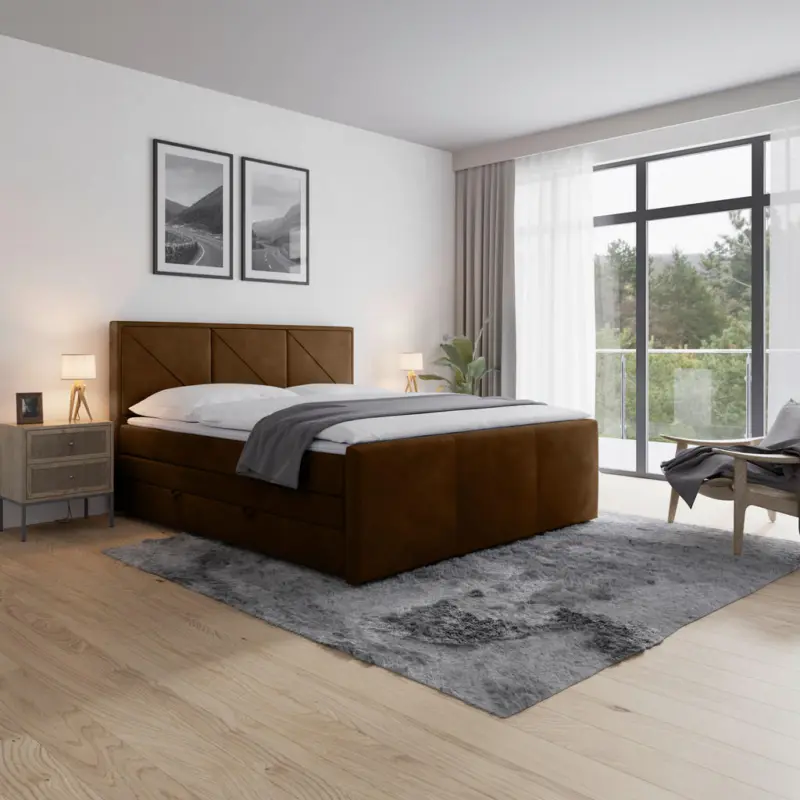 Boxspringbett 180/200 cm in Braun