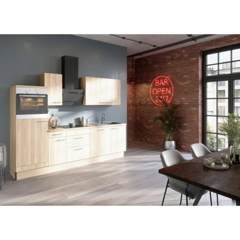 K&uuml;chenleerblock 270 cm in Eichefarben