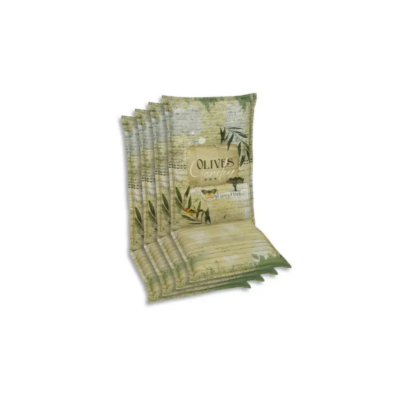 Sesselauflagenset in Gr&uuml;n, Dunkelgr&uuml;n, Hellgr&uuml;n Floral