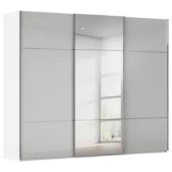 Schwebet&uuml;renschrank in Grau, Wei&szlig;