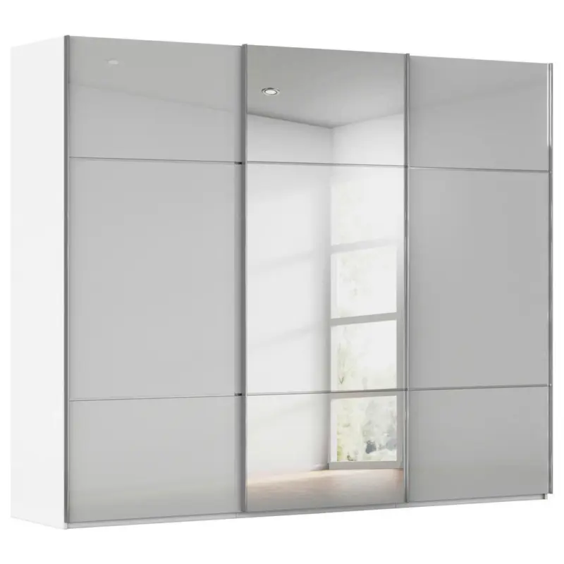 Schwebet&uuml;renschrank in Grau, Wei&szlig;