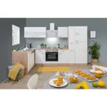 XXXLutz Lauterach - Ihr M&ouml;belhaus bei Bregenz Eckk&uuml;che 310/172 cm in Wei&szlig;, Eichefarben