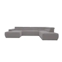 Wohnlandschaft in Mikrofaser Silberfarben