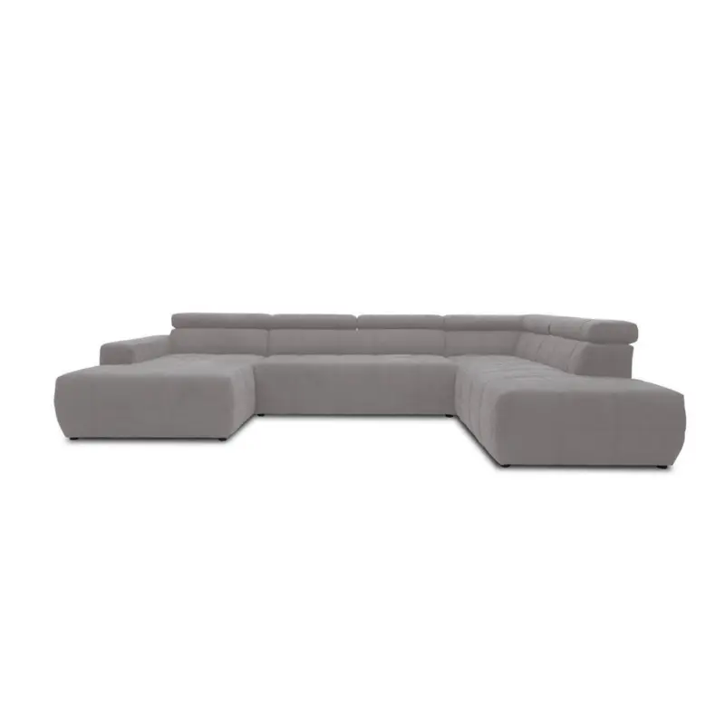 Wohnlandschaft in Mikrofaser Silberfarben